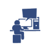 Aluno em aula virtual