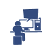 Aluno em aula virtual